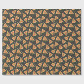 ピザは背景をスライスします ラッピングペーパー (フラット)