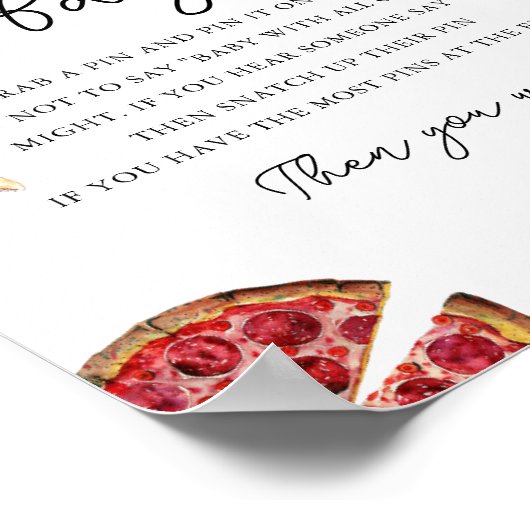 ピザは赤ちゃんシャワーのゲームを言わない ポスター (角)