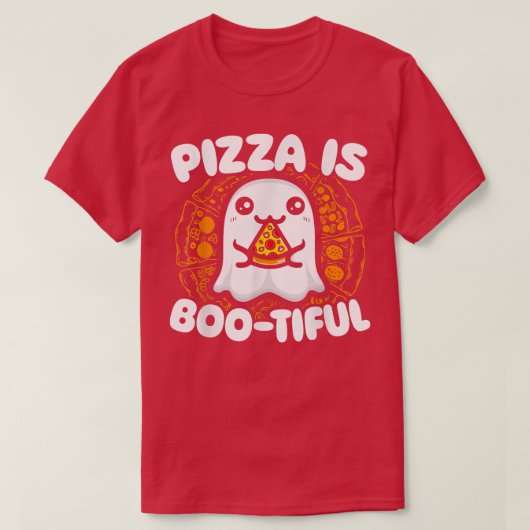 ピザは食べおいしいイタリアンピザ好き Tシャツ (デザイン正面)