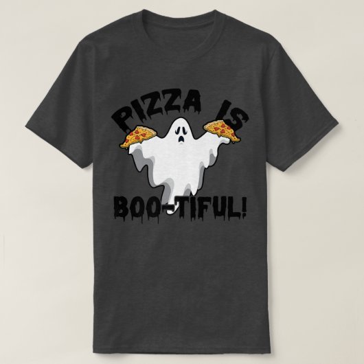 ピザは食べおいしいイタリアンピザ好き Tシャツ (デザイン正面)