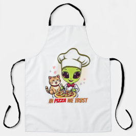 ピザへの信頼 Alien Chef アート エプロン