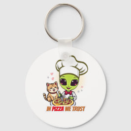 ピザへの信頼 Alien Chef アート キーホルダー