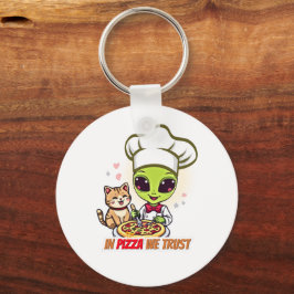 ピザへの信頼 Alien Chef アート キーホルダー
