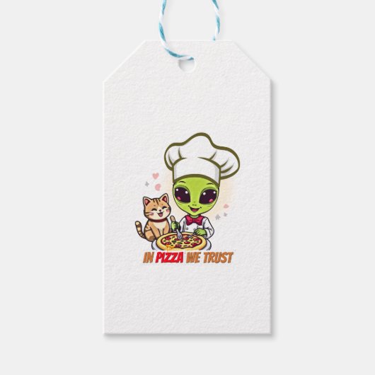 ピザへの信頼 Alien Chef アート ギフトタグ (正面)