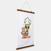 ピザへの信頼 Alien Chef アート 吊り下げ型タペストリー (傾斜あり)