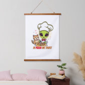 ピザへの信頼 Alien Chef アート 吊り下げ型タペストリー (寝室)