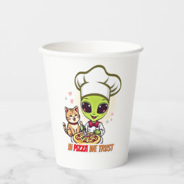 ピザへの信頼 Alien Chef アート 紙コップ