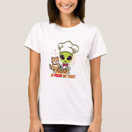 ピザへの信頼 Alien Chef アート Tシャツ
