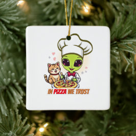 ピザへの信頼 Alien Chef Art セラミックオーナメント