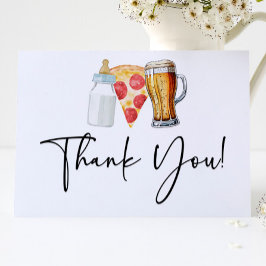 ピザもパンもオムツも！赤ちゃんシャワー サンキューカード