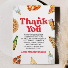 ピザもパンもオムツも!赤ちゃんシャワー サンキューカード