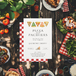 ピザやおしゃれな赤ちゃんシャワー 招待状