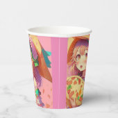 ピザをかわいらし持つアニメの少女|過去記事 紙コップ (右)