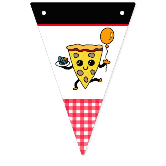 ピザをテーマにした誕生日パーティバナー バンティングフラッグ (第2の旗)