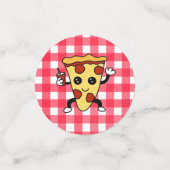 ピザをテーマにした誕生日パーティパーソナライズされたー コンフェッティ (スモール正面)