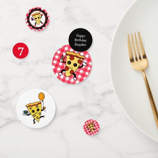 ピザをテーマにした誕生日パーティパーソナライズされたー コンフェッティ (グループ)