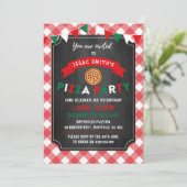 ピザをテーマにした誕生日パーティーの招待状 招待状 (スタンド正面)