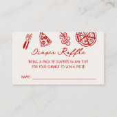 ピザをテーマにした赤ちゃんシャワーおむつラッフル エンクロージャーカード (正面)