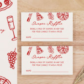 ピザをテーマにした赤ちゃんシャワーおむつラッフル エンクロージャーカード