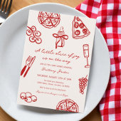 ピザをテーマにした赤ちゃんシャワーの小さなスライス 招待状