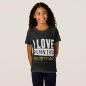 ピザをランニング食べるのが大好き Tシャツ (正面フル)
