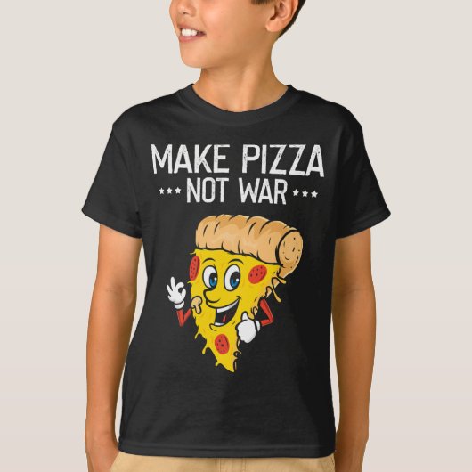 ピザを作おもしろいる、ファーストフードチーズクラスト愛好家 Tシャツ (正面)