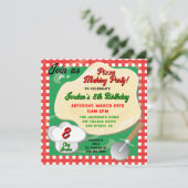 ピザを作る誕生日パーティーの招待状 招待状 (スタンド正面)