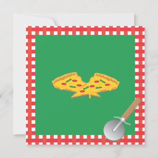 ピザを作る誕生日パーティーの招待状 招待状 (裏面)