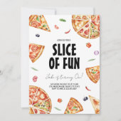 ピザを作る誕生日パーティーの招待状 招待状 (正面)