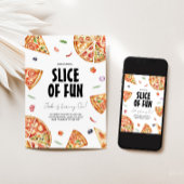 ピザを作る誕生日パーティーの招待状 招待状