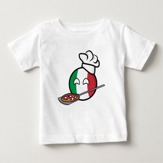ピザを作るPolandball - Italyball ベビーTシャツ (正面)