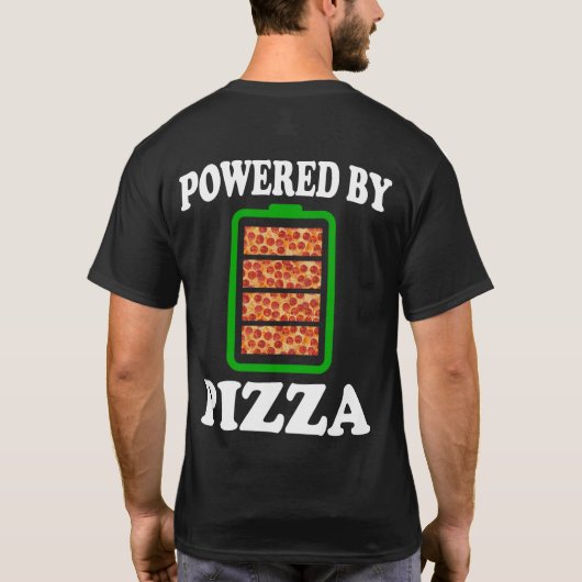 ピザを使ったパワー – ピおもしろいザ Tシャツ (裏面)