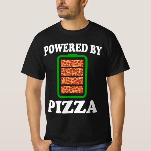 ピザを使ったパワー – ピおもしろいザ Tシャツ (正面)
