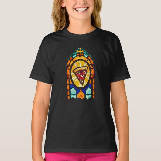 ピザを信じてる Tシャツ (正面)