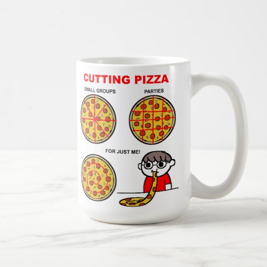 ピザを切る面白いマグカップ コーヒーマグカップ (右)