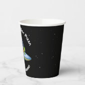 ピザを地球に届けるUFOソーサーエイリアン 紙コップ (左)