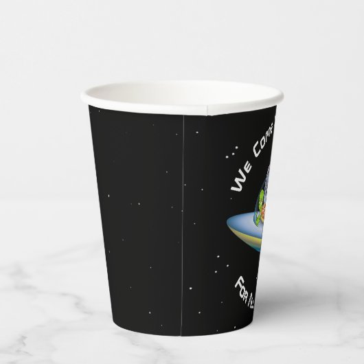 ピザを地球に届けるUFOソーサーエイリアン 紙コップ (右)