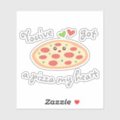 ピザを得持って私のハートかわいいかわいいフードパン シール (シート)