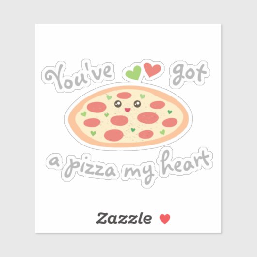ピザを得持って私のハートかわいいかわいいフードパン シール (シート)