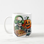 ピザを愛するスケルトン：ゲーム，チーズ過負荷 コーヒーマグカップ (左)