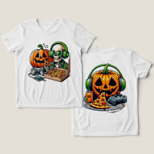 ピザを愛するスケルトン:ゲーム,チーズ過負荷 トライブレンドTシャツ