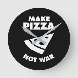 ピザを戦争ではなくおもしろいタイポグラフィピザ ラウンド壁時計