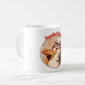 ピザを持つ幸せな猫シェフ コーヒーマグカップ (正面左)