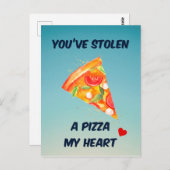 ピザを盗んだなハート |グリーティングカード ポストカード (正面/裏面)