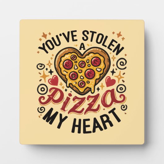 ピザを盗んだ私のハート – ピザフおもしろいォーバー フォトプラーク (正面)