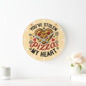 ピザを盗んだ私のハート – ピザフおもしろいォーバー ラージ壁時計 (ホーム)