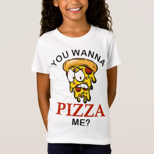 ピザを私に不機嫌スライスおもしろいピ男性へザw tシャツ (正面)