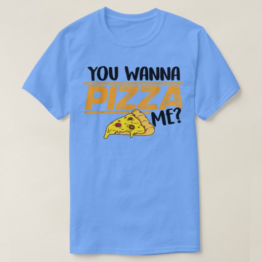 ピザを私の食べ食べ物のイタリアンピザ好き Tシャツ (デザイン正面)
