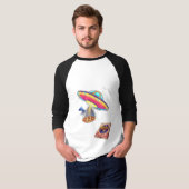 ピザを配達するUFO。 Tシャツ (正面フル)