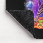 ピザを飛ばす宇宙飛行士の猫 キュートな宇宙子猫 マウスパッド (コーナー)
